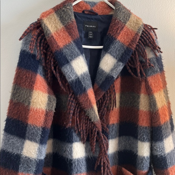 Tribal Multicolor Plaid Teddy Jacket - Picture 3 of 6